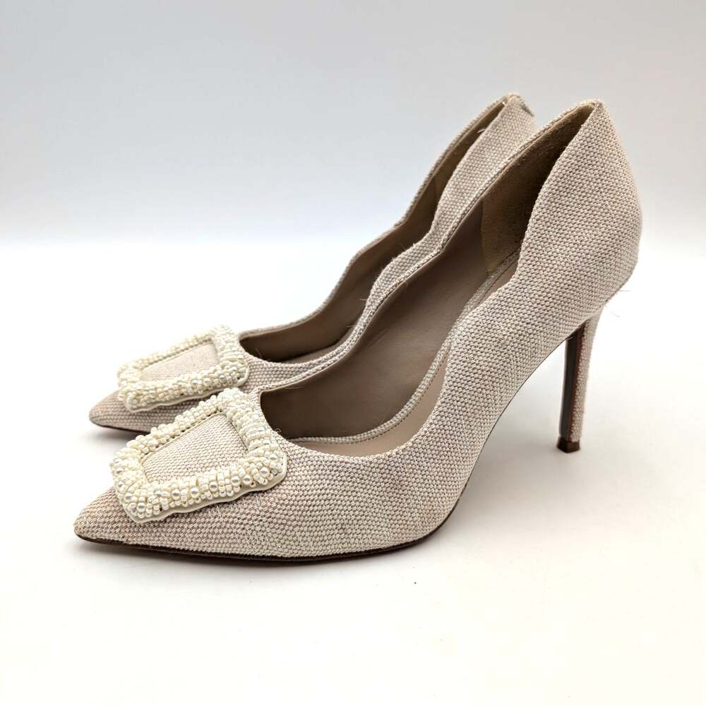 Sam Edelman Harriett Pointed Toe Heel Pump Women's Ivory Size US6.5 EU37
